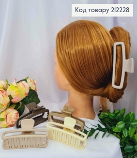 Краб пластик матовый прямоугольный, 10,5см, пастельные цвета в ассортименте. 212228 фото