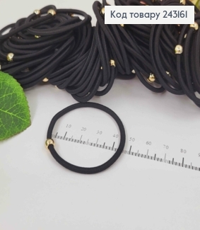Резинка тонка 5см, з бусинкою, чорна 243161 фото