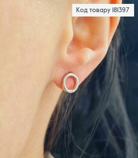 Сережки родовані, гвоздики, кільце з камінчиком, 0,7см, Xuping  181397 фото