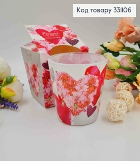 Аромасвечка стакан FLOWERS HEARTS,  Dream Garden, 115г/30час., Польша 331106 фото
