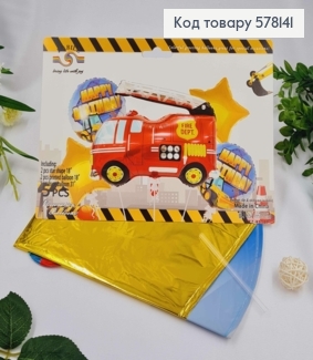 Набір фольгованих куль "Пожежна машина", зірочки 2шт, круглі 2шт, Машина 1шт.(31") 578141 фото