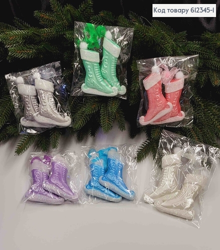 Новогодняя фигура (2шт) КОНЬКИ для фигурного катания, в ассортименте, размер 10*7см, Украина 612345-1 фото 1