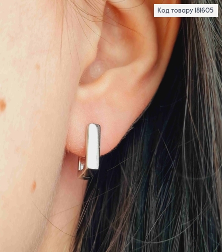 Серьги родовые квадратные, ширина 4мм, длина 1,2см, Xuping 181605 фото 1