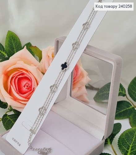 Браслет 16+5 см Van Cleef, Три Линии, цвет серебряный, Stainless Steel 240258 фото 1