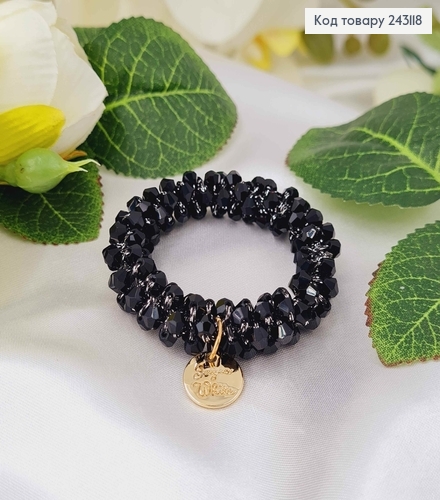 Резинка 5,5см с ЧЕРНЫМ стеклярусом 243118 фото 2