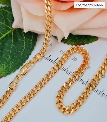 Цепочка Панцирное плетение, ширина 5,5мм, длина 55см, Xuping 18K 121666 фото 1