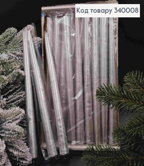 Свічка Срібного кольору, довж. 29см, 8год/горіння, YUNIOR CANDLE 340008 фото