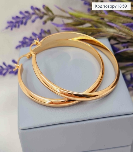 Серьги кольца "Классические", ширина 4,5мм, диаметр 4,9, XUPING 18K 118159 фото 2