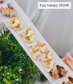 Набор детских резинок, зверюшки с бантиками, пастельные тона, 20шт/наб. 261248 фото