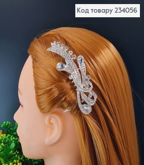 Гребень для волос в камнях 10см, серебряного цвета 234056 фото