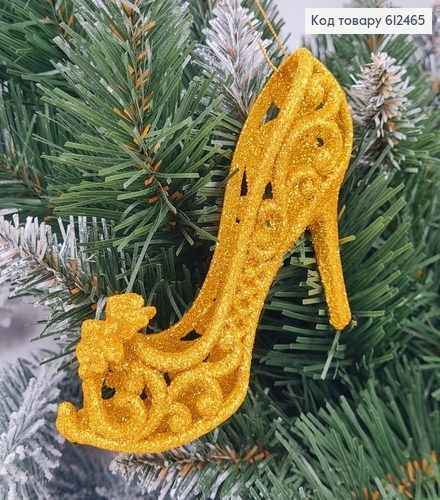 Новогодняя фигура Блеск Туфелька ЗОЛОТО, 12*7см, Украина 612465 фото 1