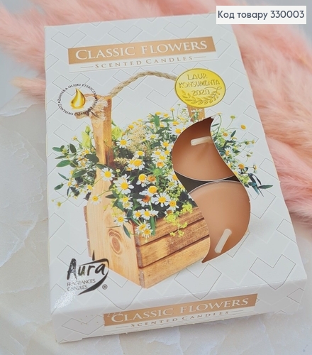 Аромасвічка таблетка BISPOL Класичні квіти  6 шт/4 годин, 15-336 330003 фото 1