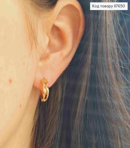 Серьги кольца "Крученные", диаметр 1,6см, Xuping 18К 117650 фото 3