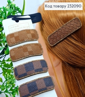 Заколка Тик-Так, Прямоугольная в ассортименте украшена стразами, Пастельные цвета в ассорт, 8см. 232090 фото