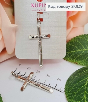 Крестик родованный, классический с распятием 3,5*2см Xuping 18K 210139 фото