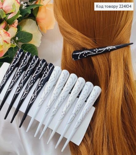 Заколка стрела металл, 12шт/уп, с блестками, цвета в ассорт. 12см 224104 фото 1