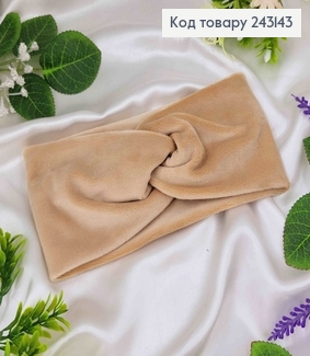 Повязка, мягкий велюр, детская, ШАМПАНЬ, 16*9см, ручная работа, Украина. 275090 фото