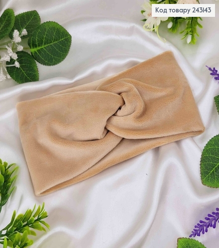Повязка, мягкий велюр, детская, ШАМПАНЬ, 16*9см, ручная работа, Украина. 275090 фото 1