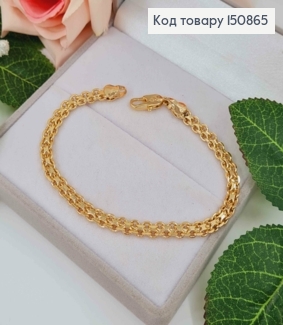 Браслет плетение франц. бисмарк, шир.4мм, дл.19,5см, Xuping 18К 150865 фото