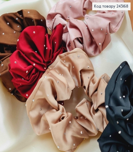 Резинка жатка Атласна, з дрібними блискітками, 9см, кольори в асорт. 243168 фото 2