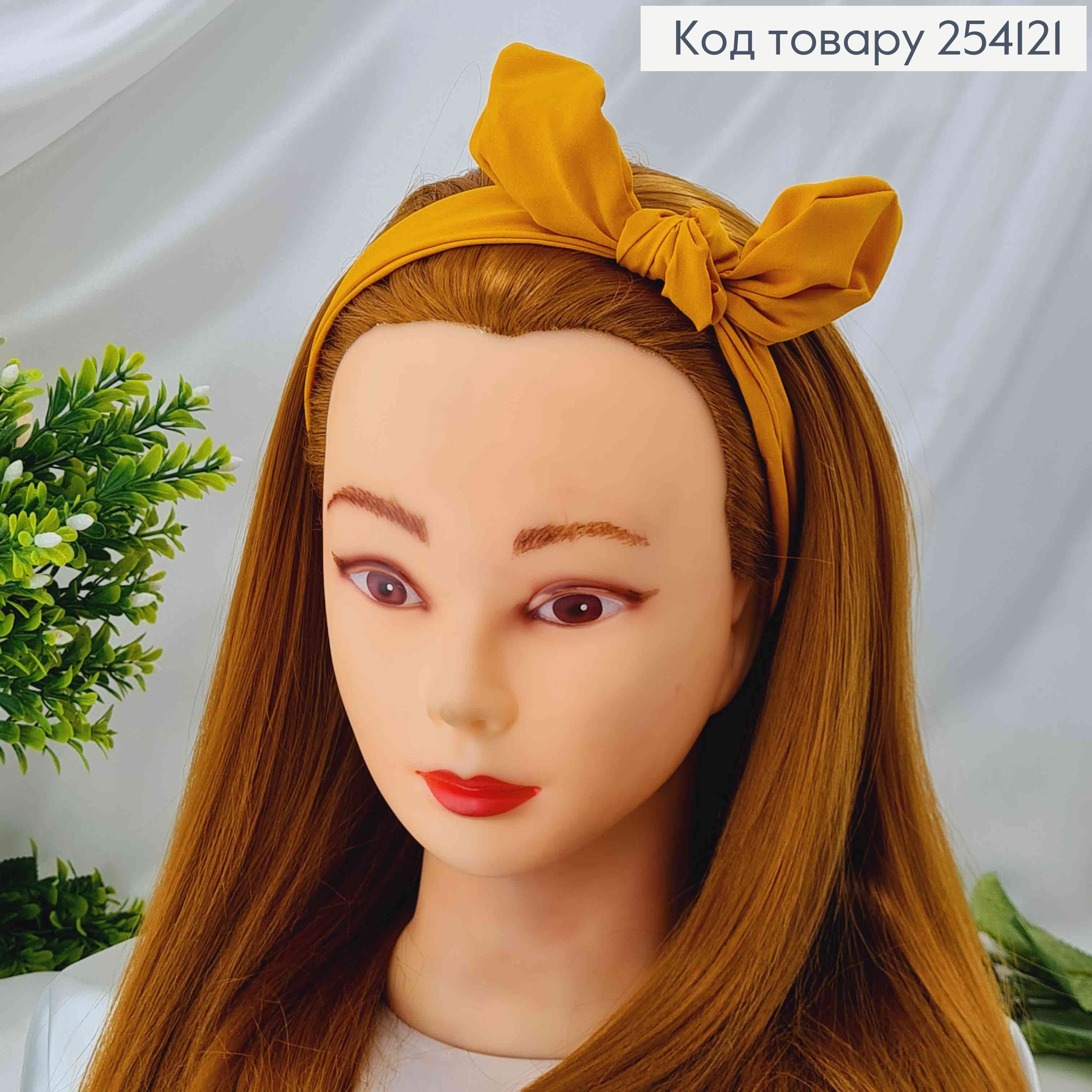 Повязка на резинке, с бантиком, цвета в ассорт. 2,5*25см 254121 фото 2