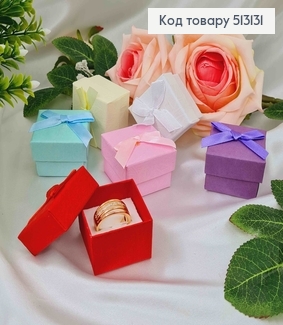 Коробка с тиснением и бантиком, 4*3см, цвета в ассорт. 513131 фото