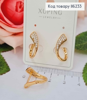 Серьги "Версаль" с камешками, 1,7см, англ. зам. Xuping 18K 116233 фото