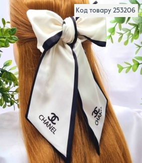 Резинка-трансформер CHANEL (резинка 9см+ зав"язка 80см),біла, АТЛАСНА, ЯКІСНА 253206 фото