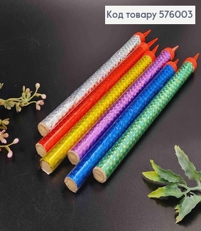 Холодный фонтан в торт, (Цветные) с подставкой, 19см+2см 6шт/уп. 576003 фото