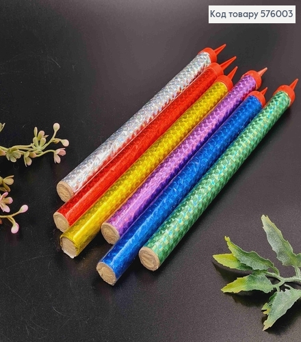 Холодний фонтан в торт, (кольорові) з підставкою, 19см+2см 6шт/уп 576003 фото 1