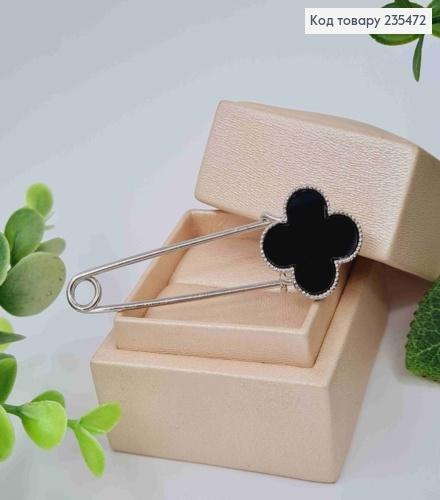 Брошь-шпилька "Van cleef" серебряного цвета, размер 6,5*2см 235472 фото 1