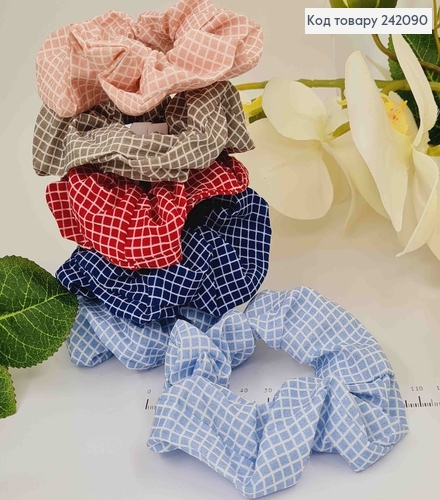 Резинка жатка об'ємна, 11см, в клітинку, кольори в асорт. 242090 фото 1