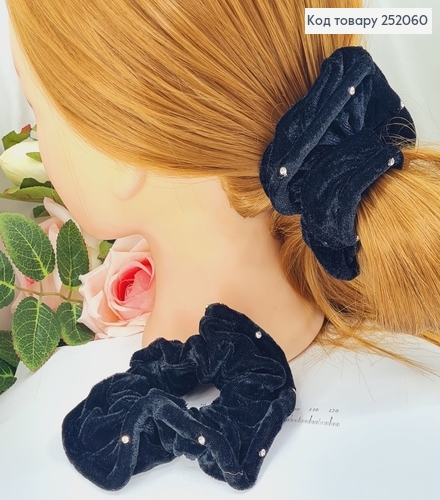 Резинка велюр обьемная с камнями 252060 фото 1