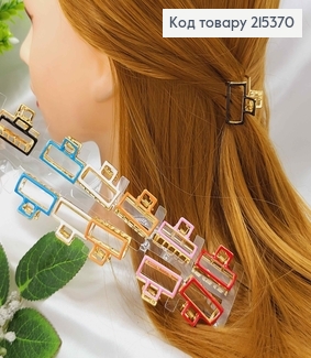 Краб металл, прямоугольник с цветной эмалькой, 2,5см, цвета в ассорт. 215370 фото