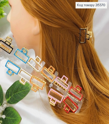 Краб металл, прямоугольник с цветной эмалькой, 2,5см, цвета в ассорт. 215370 фото 1