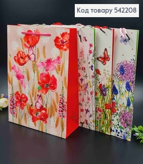 Пакет бумажный, "Полевые цветы", 26*32*10см в ассорт. 542208 фото