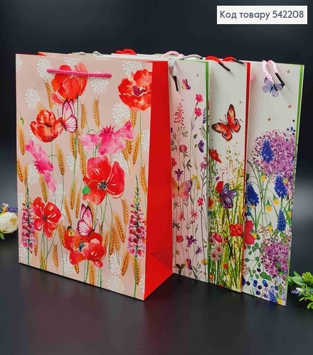 Пакет бумажный, "Полевые цветы", 26*32*10см в ассорт. 542208 фото 1