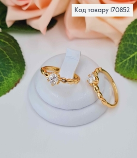 Перстень "Людмила", крученый, с камешком, Xuping 18K 170852 фото