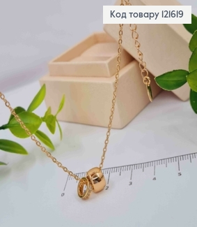 Цепочка Якорное плетение с подвеской Шарм, длина 45+3см, Xuping 18К 121619 фото