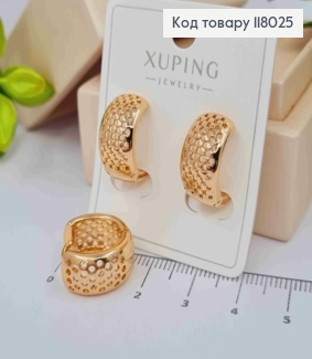 Серьги кольца "Ажурные", ширина 9мм, диаметр 1,7см, Xuping 18K 118025 фото