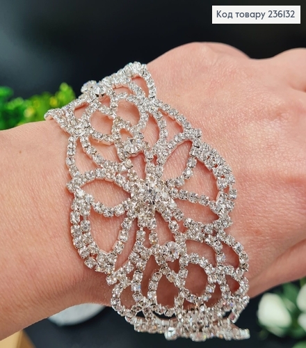 Бижутерия на руку браслет серебряная Цветочек 236132 фото 2