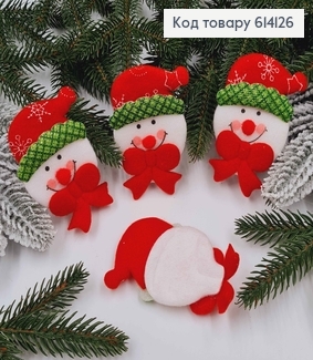 Шита іграшка на ялинку, Сніговичок, 8*5,5см 614126 фото