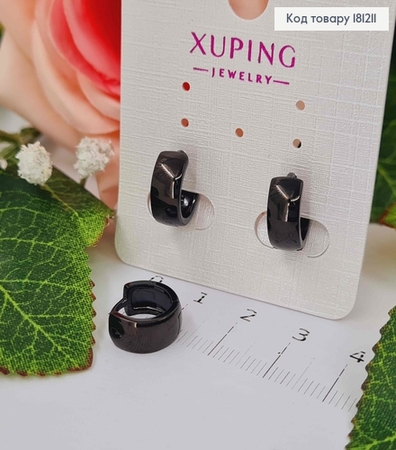 Серьги Брутальные широкие кольца, шир.5мм, диам. 1см, Xuping 181211 фото 1