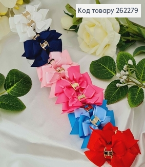 Резинка Бант двойной, репсовый, 6,5см цвета в ассорт. 262279 фото