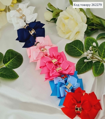 Резинка Бант двойной, репсовый, 6,5см цвета в ассорт. 262279 фото 1