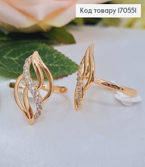 Кольцо переплет с камнями, Xuping 18К 170551 фото