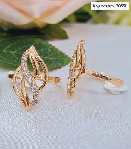 Кольцо переплет с камнями, Xuping 18К 170551 фото 1