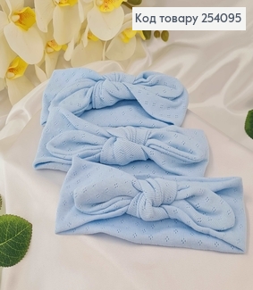 Повязка детская трикотаж (натур. ткань) солоха, трансформер, ГОЛУБА ручная работа. Украина (16*6см) 254095 фото