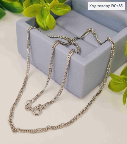 Цепочка родованная ПАНЦИРНОЕ Вращенное плетение, длина 40см, Xuping 190485 фото 1