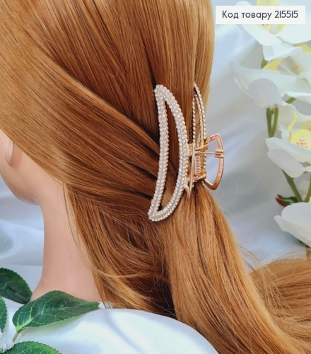 Краб металл, золотого цвета, в камнях, Банан, 7,5см. 215515 фото 1